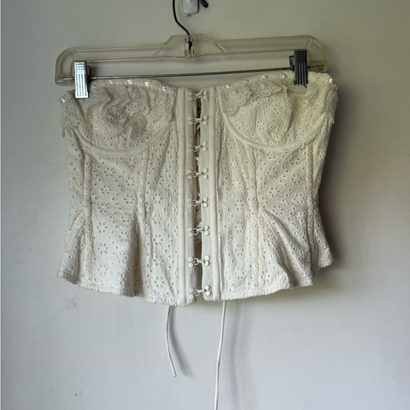 For Love & Lemons White Tea Time Corset Top S NWT - Picture 4 of 8
